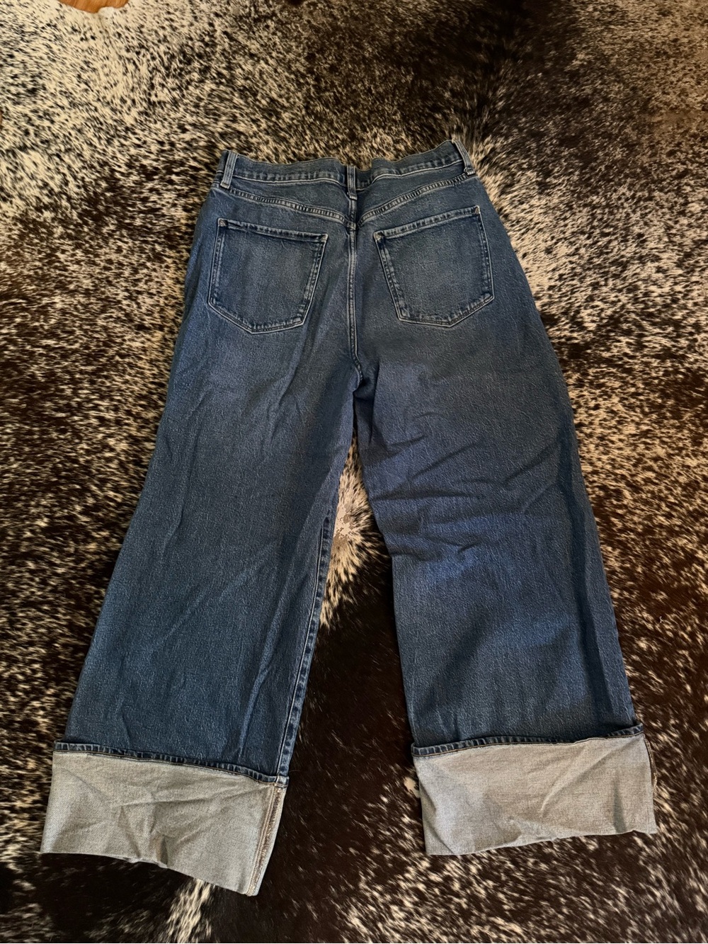 jcpenney Dark Blue Wide-Leg Cuffed Jeans - Picture 2 of 4
